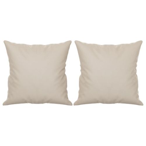 Coussins décoratifs 2 pcs Crème 40x40 cm Tissu microfibre - Photo n°2; ?>