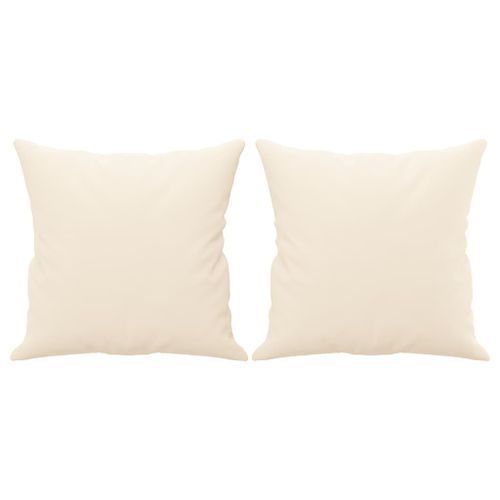 Coussins décoratifs 2 pcs Crème 40x40 cm Velours - Photo n°2; ?>