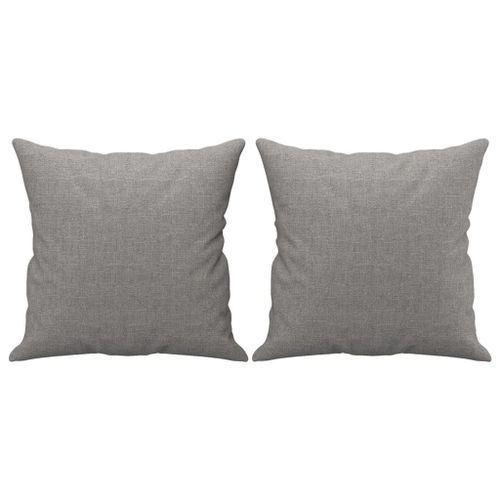 Coussins décoratifs 2 pcs Gris clair 40x40 cm Tissu - Photo n°2; ?>