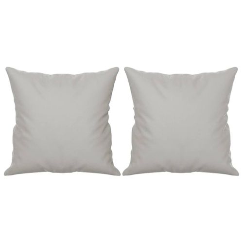 Coussins décoratifs 2 pcs Gris clair 40x40 cm Tissu microfibre - Photo n°2; ?>