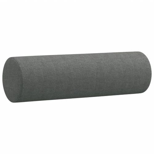 Coussins décoratifs 2 pcs Gris foncé Ø15x50 cm Tissu - Photo n°3; ?>