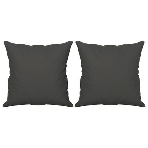 Coussins décoratifs 2 pcs Gris foncé 40x40 cm Tissu microfibre - Photo n°2; ?>