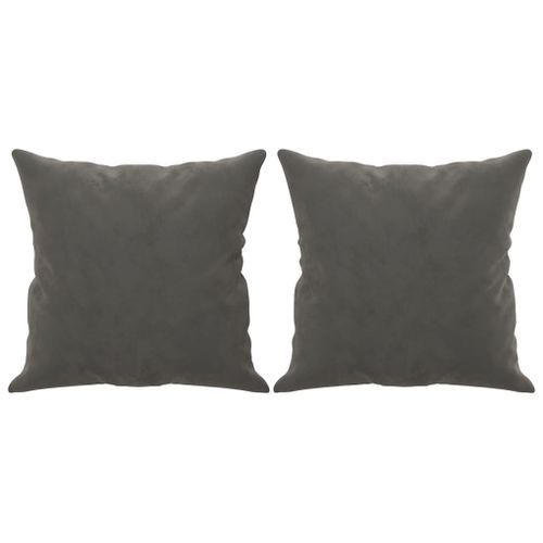 Coussins décoratifs 2 pcs Gris foncé 40x40 cm Velours - Photo n°2; ?>