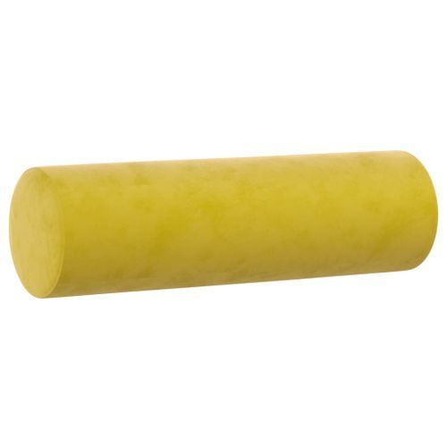 Coussins décoratifs 2 pcs Jaune Ø15x50 cm Velours - Photo n°3; ?>