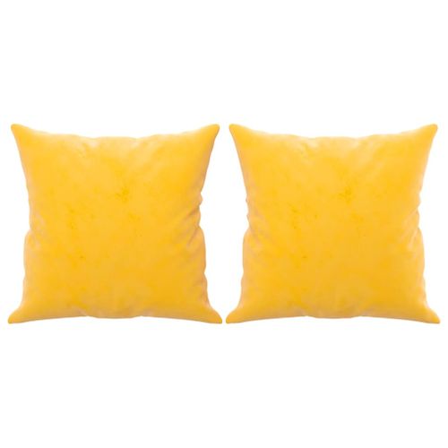 Coussins décoratifs 2 pcs Jaune 40x40 cm Velours - Photo n°2; ?>