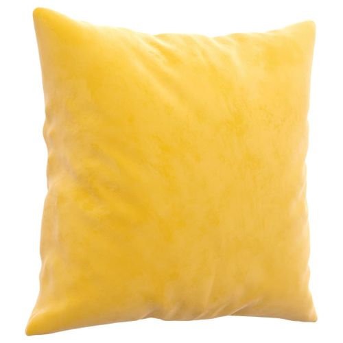 Coussins décoratifs 2 pcs Jaune 40x40 cm Velours - Photo n°3; ?>