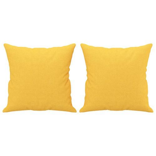 Coussins décoratifs 2 pcs Jaune clair 40x40 cm Tissu - Photo n°2; ?>