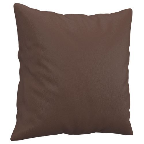 Coussins décoratifs 2 pcs Marron 40x40 cm Similicuir - Photo n°3; ?>