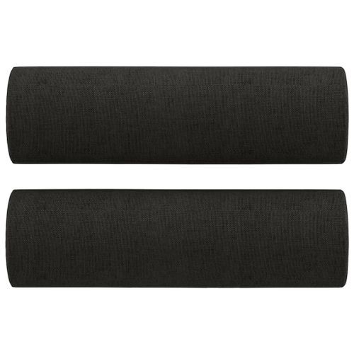 Coussins décoratifs 2 pcs Noir Ø15x50 cm Tissu - Photo n°2; ?>