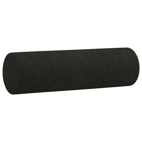 Coussins décoratifs 2 pcs Noir Ø15x50 cm Tissu - Photo n°3; ?>