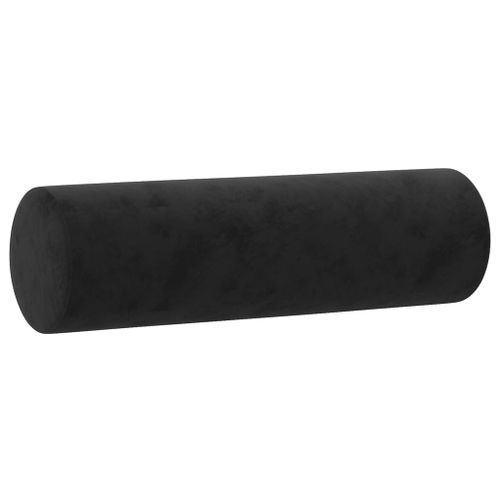 Coussins décoratifs 2 pcs Noir Ø15x50 cm Velours - Photo n°3; ?>