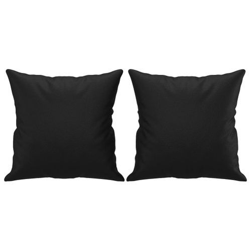 Coussins décoratifs 2 pcs Noir 40x40 cm Similicuir - Photo n°2; ?>