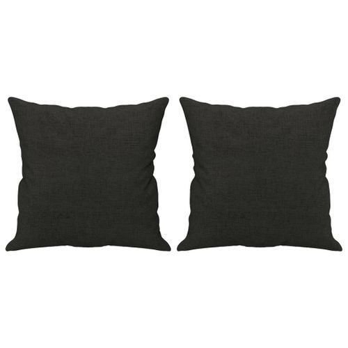 Coussins décoratifs 2 pcs Noir 40x40 cm Tissu - Photo n°2; ?>