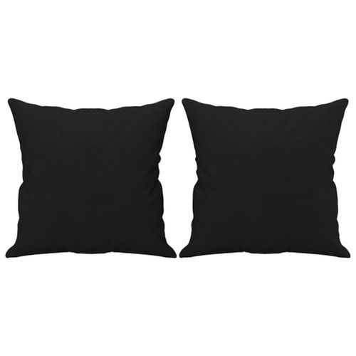 Coussins décoratifs 2 pcs Noir 40x40 cm Tissu microfibre - Photo n°2; ?>