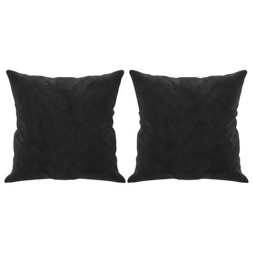 Coussins décoratifs 2 pcs Noir 40x40 cm Velours - Photo n°2; ?>