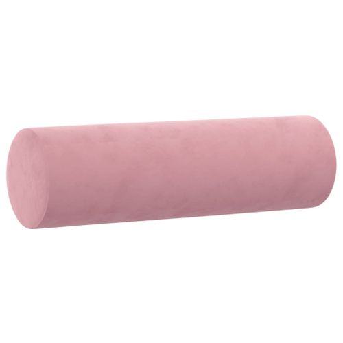 Coussins décoratifs 2 pcs Rose Ø15x50 cm Velours - Photo n°3; ?>