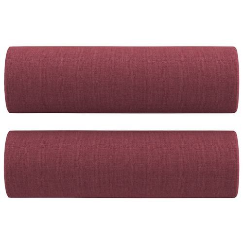 Coussins décoratifs 2 pcs Rouge bordeaux Ø15x50 cm Tissu - Photo n°2; ?>