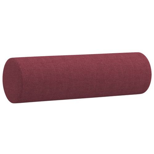 Coussins décoratifs 2 pcs Rouge bordeaux Ø15x50 cm Tissu - Photo n°3; ?>