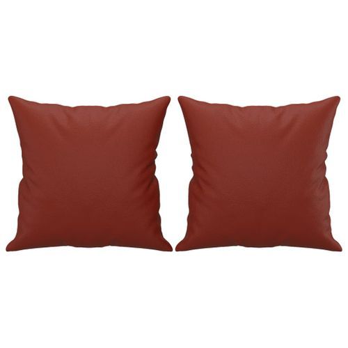 Coussins décoratifs 2 pcs Rouge bordeaux 40x40 cm Similicuir - Photo n°2; ?>