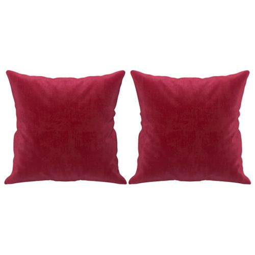 Coussins décoratifs 2 pcs Rouge bordeaux 40x40 cm Velours - Photo n°2; ?>