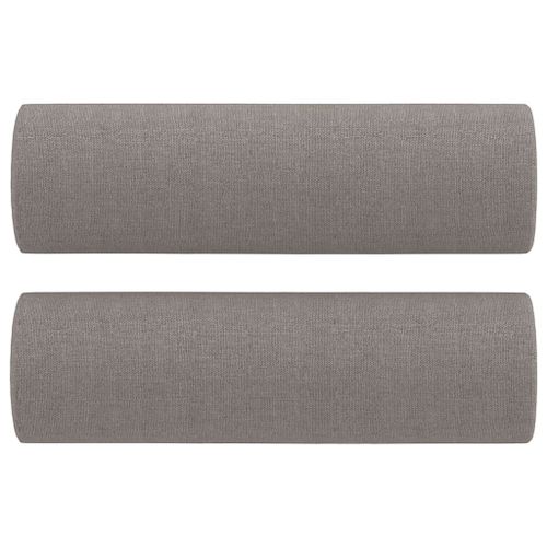 Coussins décoratifs 2 pcs Taupe Ø15x50 cm Tissu - Photo n°2; ?>