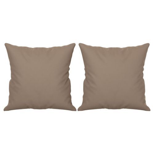 Coussins décoratifs 2 pcs Taupe 40x40 cm Tissu microfibre - Photo n°2; ?>