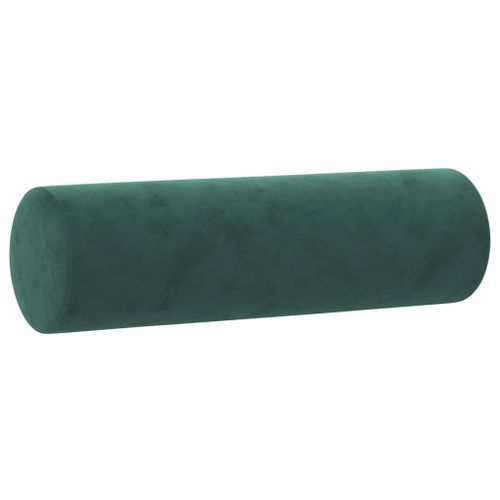 Coussins décoratifs 2 pcs Vert foncé Ø15x50 cm Velours - Photo n°3; ?>