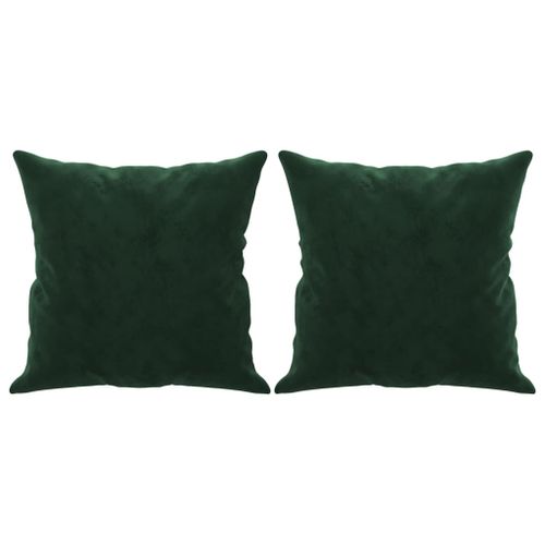 Coussins décoratifs 2 pcs Vert foncé 40x40 cm Velours - Photo n°2; ?>