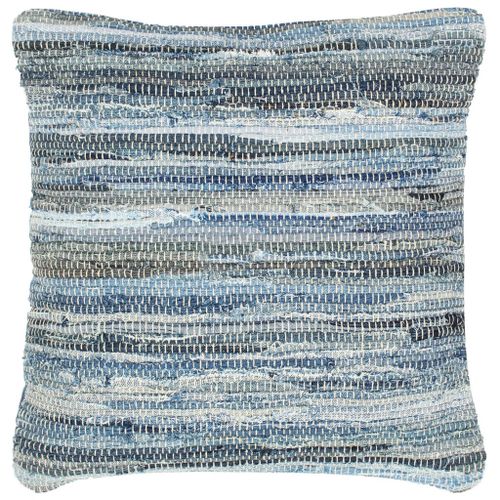 Coussins denim chindi 2 pcs Bleu 45x45 cm Coton - Photo n°2; ?>