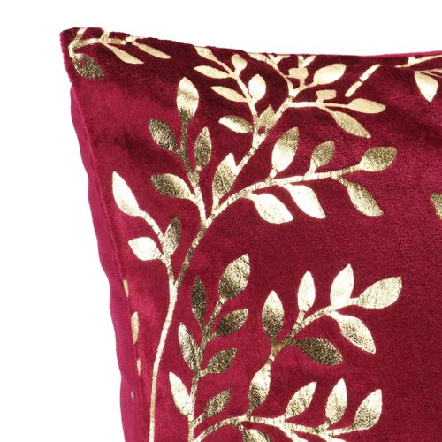 Coussins imprimés à film 2 pcs Bordeaux et doré 40x40cm Velours - Photo n°3; ?>