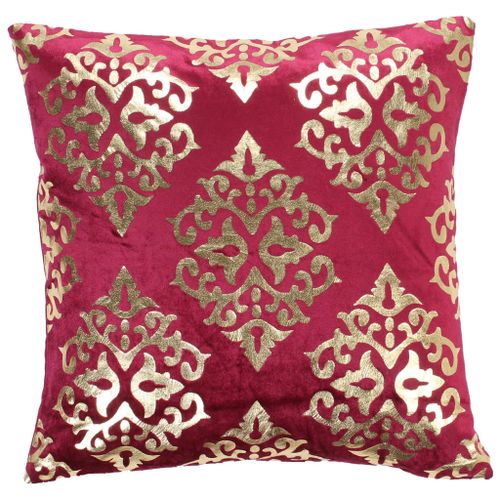 Coussins imprimés à film 2 pcs Bordeaux et doré 40x40cm Velours 2 - Photo n°2; ?>