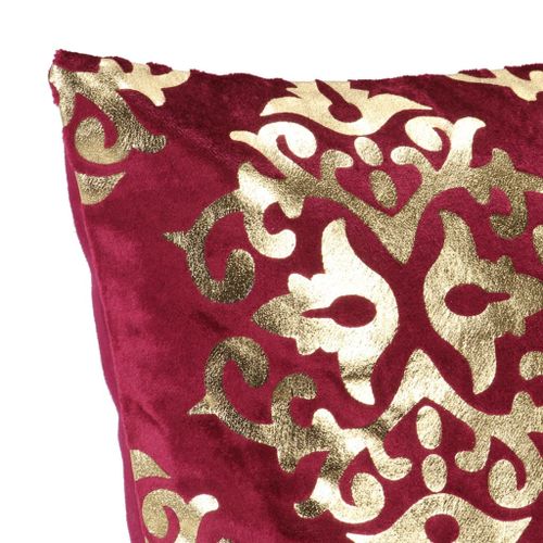 Coussins imprimés à film 2 pcs Bordeaux et doré 40x40cm Velours 2 - Photo n°3; ?>