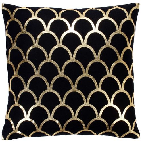 Coussins imprimés à film 2 pcs Noir et doré 40x40 cm Coton 4 - Photo n°2; ?>