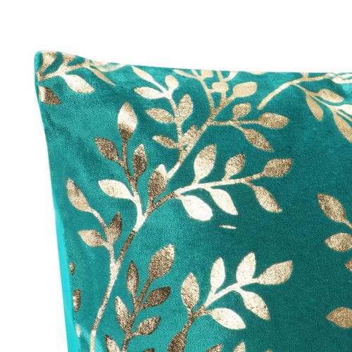 Coussins imprimés à film 2 pcs Vert et doré 40x40 cm Velours 2 - Photo n°3; ?>