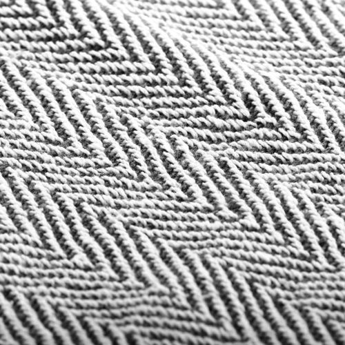 Couverture coton à chevrons 125 x 150 cm Bleu marine - Photo n°3; ?>