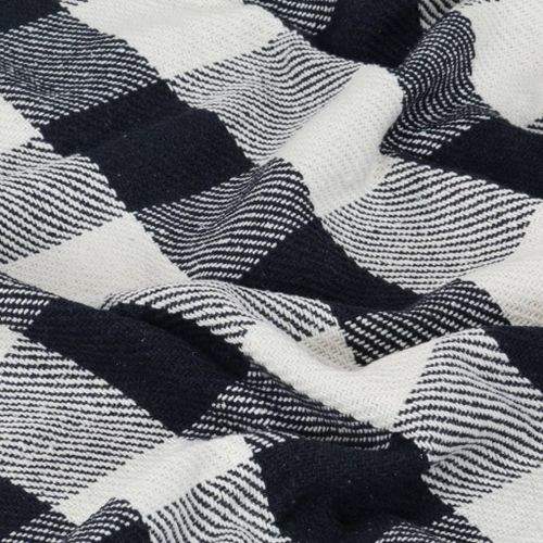 Couverture Coton Carreaux 125 x 150 cm Bleu marine - Photo n°3; ?>