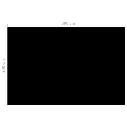 Couverture de piscine Noir 300 x 200 cm PE - Photo n°3; ?>