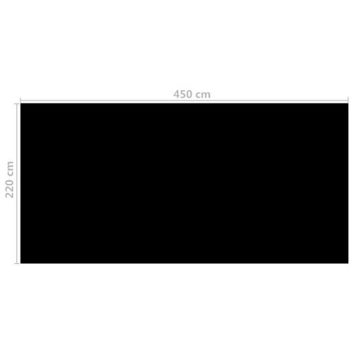 Couverture de piscine Noir 450 x 220 cm PE - Photo n°3; ?>