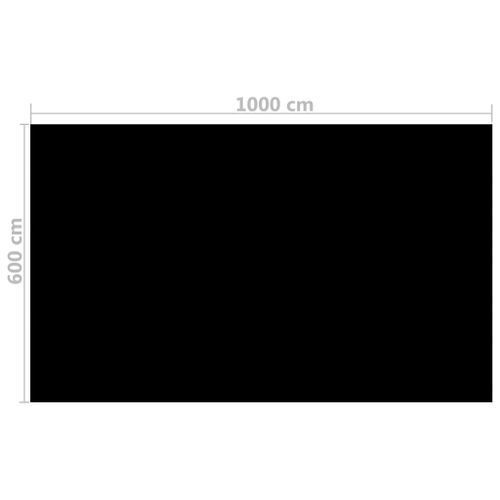 Couverture de piscine rectangulaire 1000x600 cm PE Noir - Photo n°3; ?>