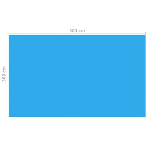 Couverture de piscine rectangulaire 500x300 cm PE Bleu - Photo n°3; ?>