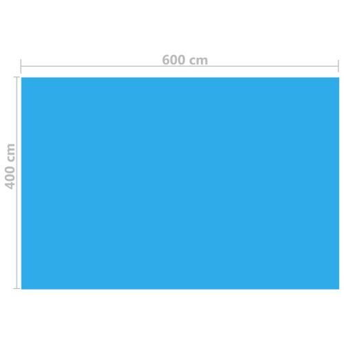 Couverture de piscine rectangulaire 600x400 cm PE Bleu - Photo n°3; ?>