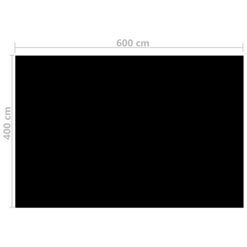 Couverture de piscine rectangulaire 600x400 cm PE Noir - Photo n°3; ?>