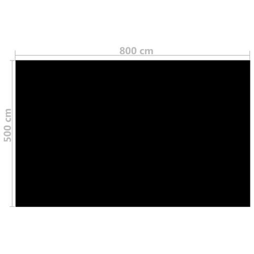 Couverture de piscine rectangulaire 800x500 cm PE Noir - Photo n°3; ?>