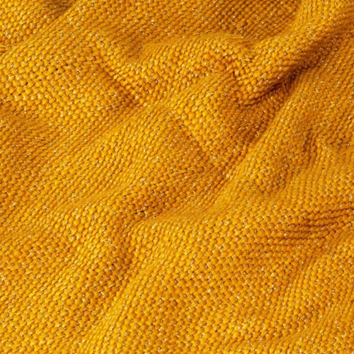 Couverture en lurex 125 x 150 cm Jaune moutarde - Photo n°3; ?>