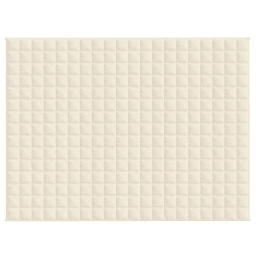 Couverture lestée Crème clair 150x200 cm 11 kg Tissu - Photo n°3; ?>