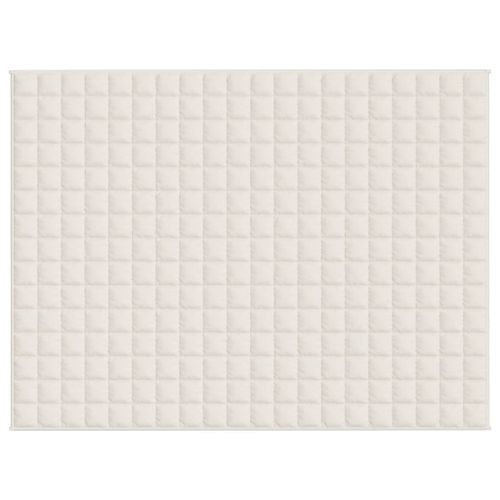 Couverture lestée Crème clair 150x200 cm 7 kg Tissu - Photo n°3; ?>