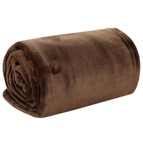 Couverture marron cacao 130x170 cm polyester - Photo n°2; ?>