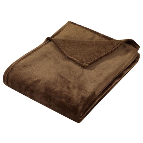 Couverture marron cacao 130x170 cm polyester - Photo n°3; ?>