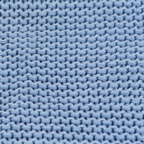 Couverture tricotée Coton 130 x 171 cm Bleu - Photo n°2; ?>