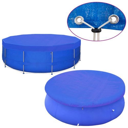 Couvertures de piscine 2 pcs PE Ronde 460 cm 90 g/m² - Photo n°3; ?>